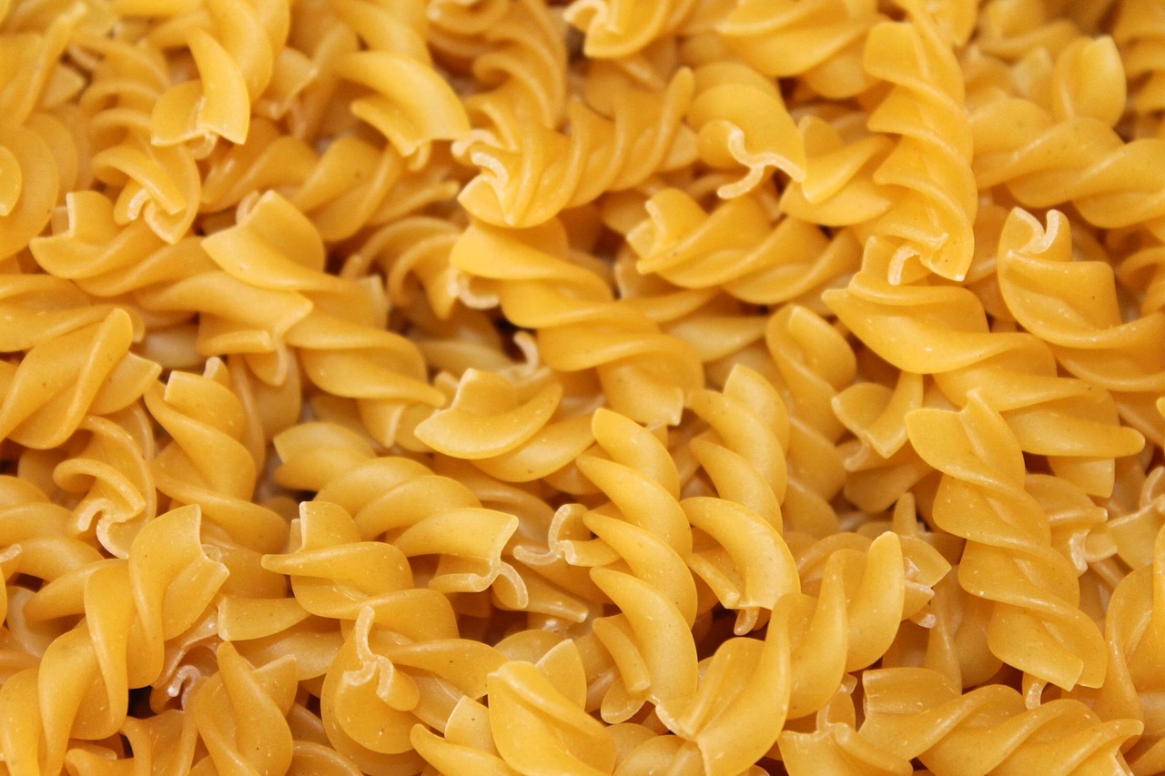 noodles, fusilli, pasta, carbohydrates, cook