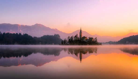 church, lake, sunset, panorama, bled, mirroring, reflection, water reflection, dusk, twilight, afterglow, island, slovenia, sunrise, dawn, historic, landmark, beautiful, water, reflections, nature, outdoors, countryside, nature wallpaper, church, church, lake, sunset, sunset, sunset, sunrise, water, nature, nature, nature, nature, nature