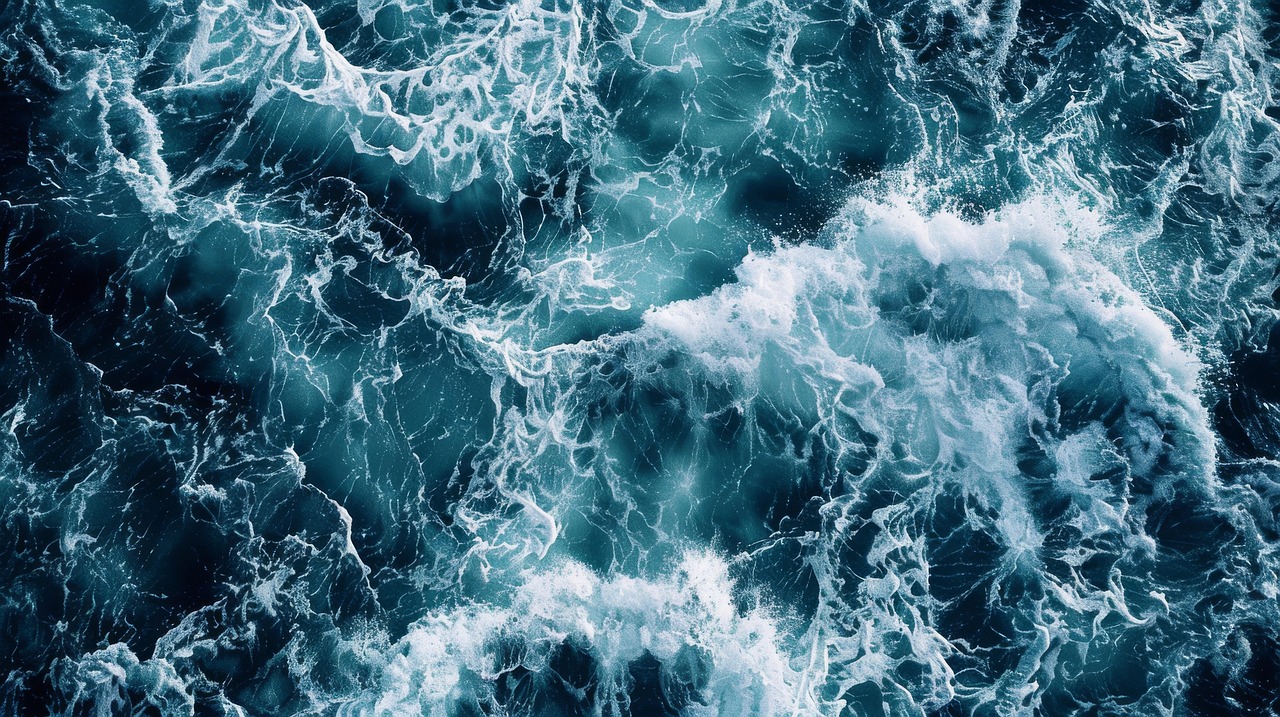 ai generated, sea, ocean, water, waves, blue, nature, background, seascape, water surface, splashing, earthdaycontest