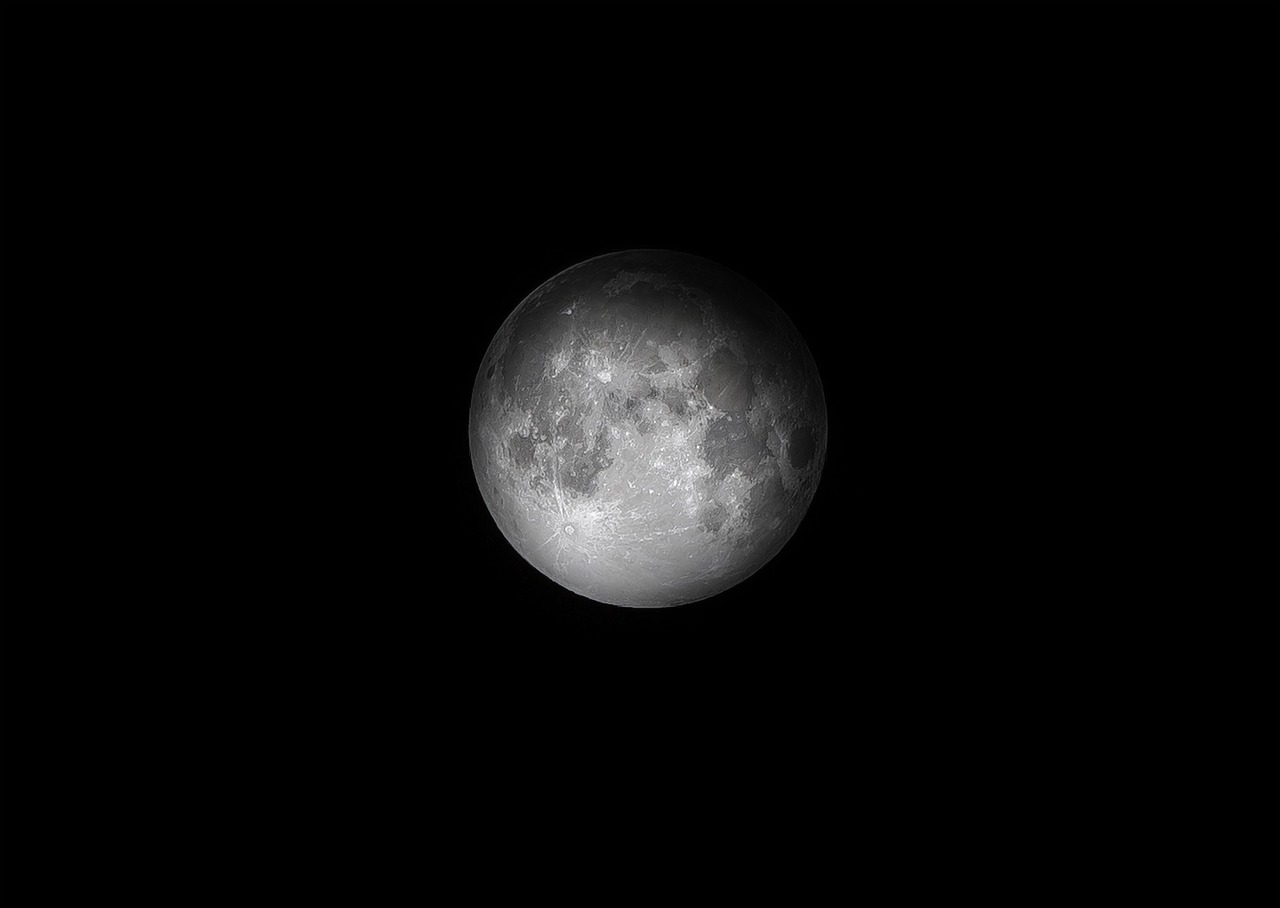 dark, full moon, luna, moon, dark sky, night sky, moonlight, craters, moon craters, lunar, night, sky, black sky