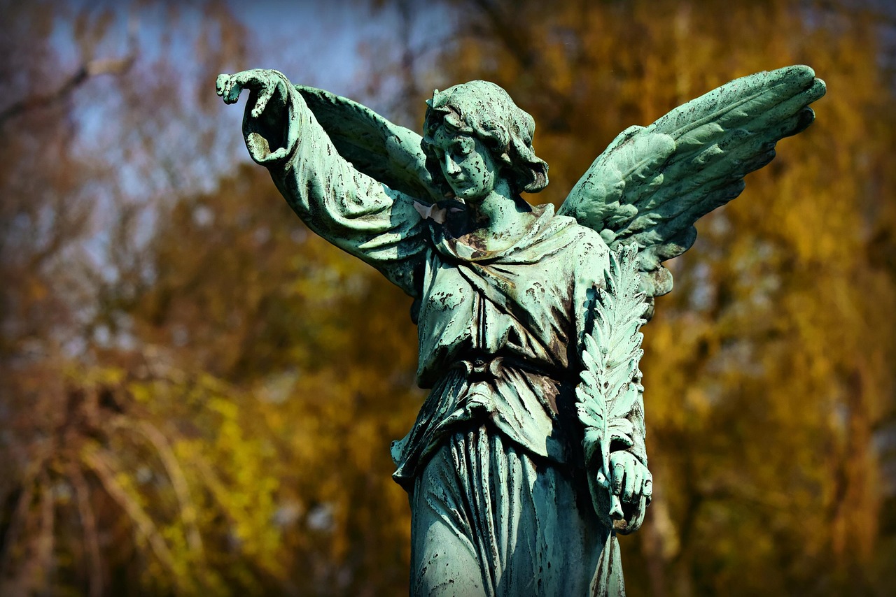 angel, statue, christianity, memorial, divine, heavenly, religion, mourning, bronze, brown angel, brown memory, brown morning