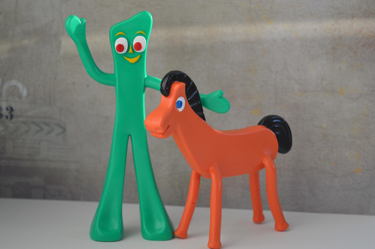 gumby, pokey, toys, childhood, retro, vintage, figurines, characters