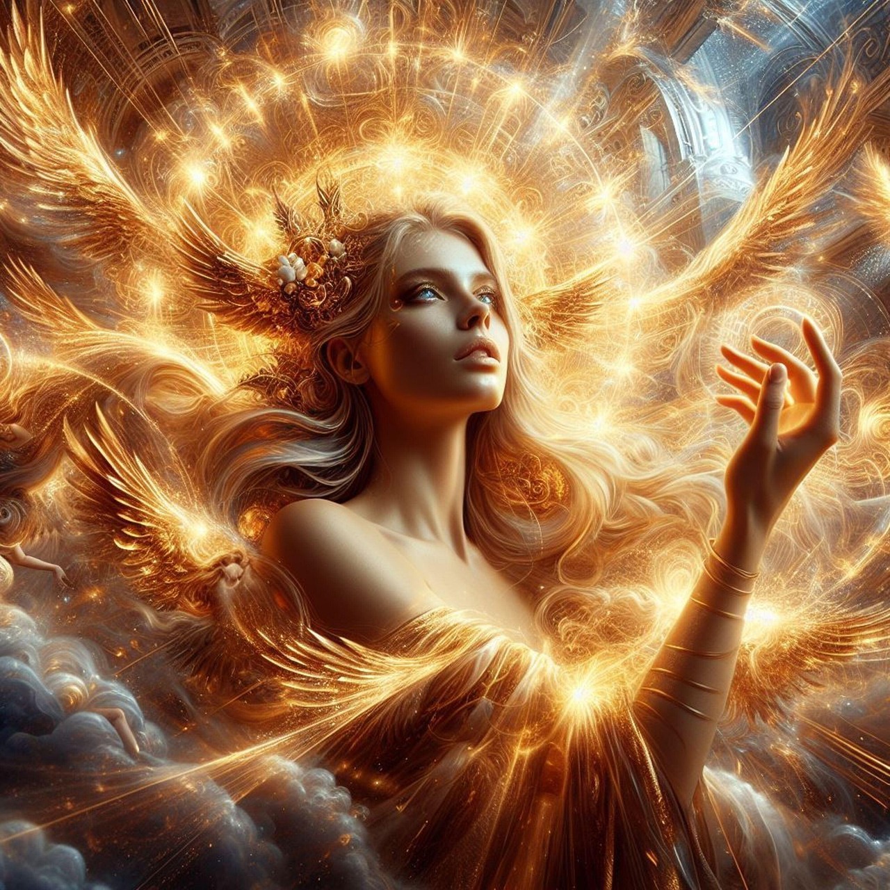 light, woman, beauty, magic, goddess, property, create ai