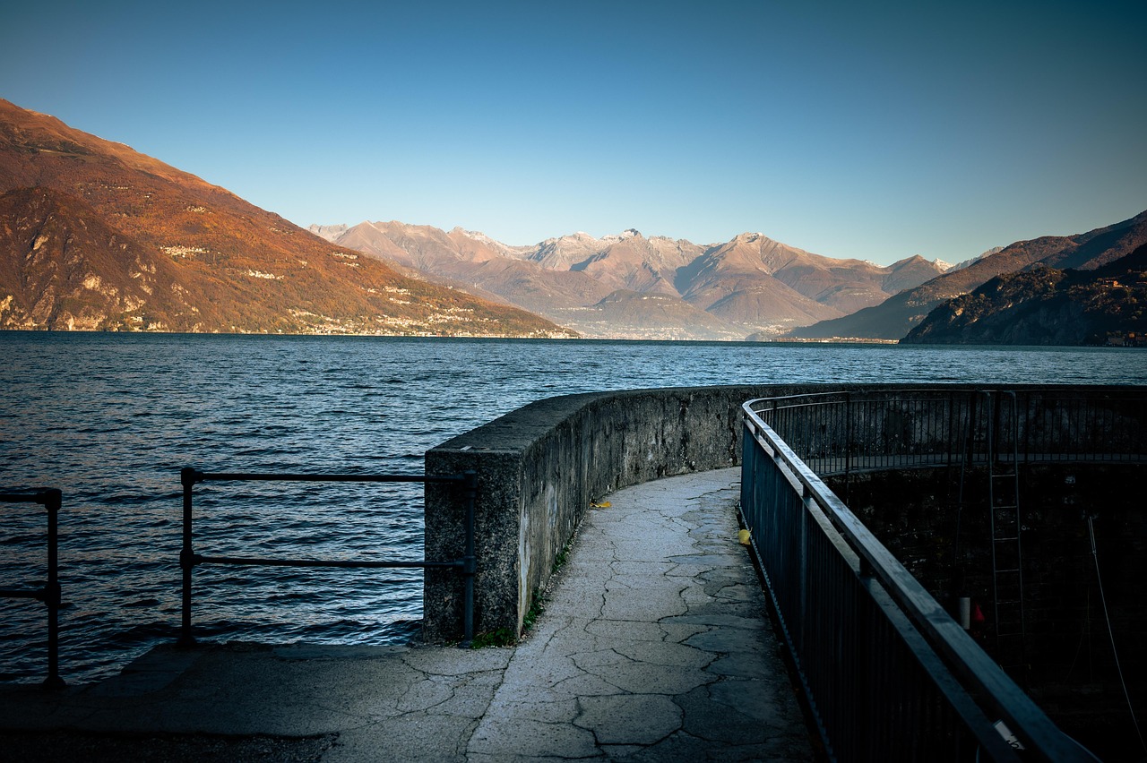 bellagio, italy, lake, lake como, como, mountains, quay, stone