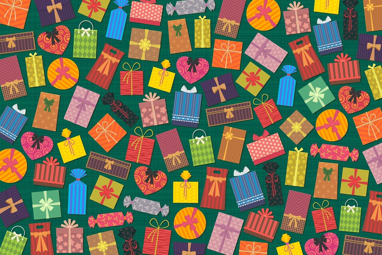 presents, gifts, colorful, boxes, packages, wrapped gifts, gift boxes, multicolored, wallpaper, background, scrapbooking, digital scrapbooking