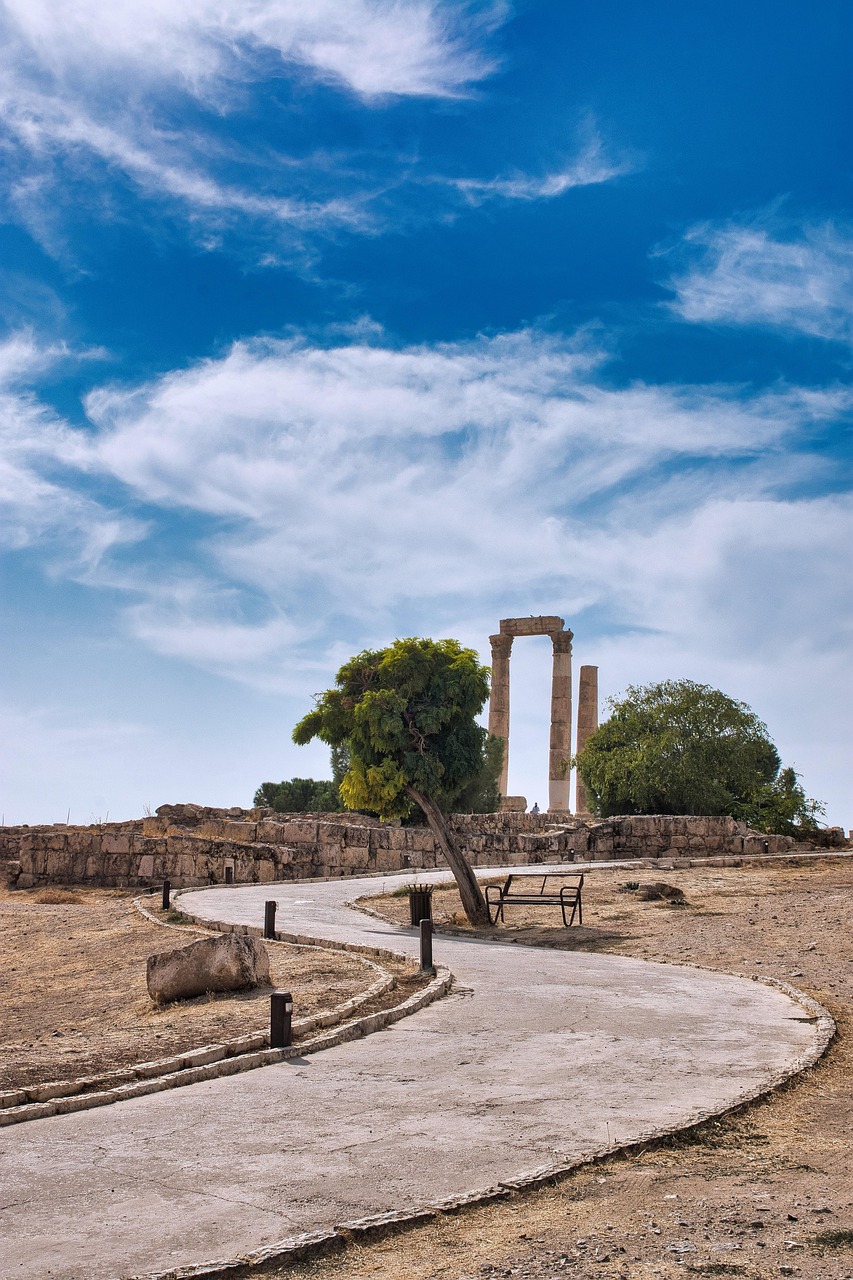 citadel, landmark, monument, tourist attraction, ancient, historic, historical, amman citadel, amman, jordan