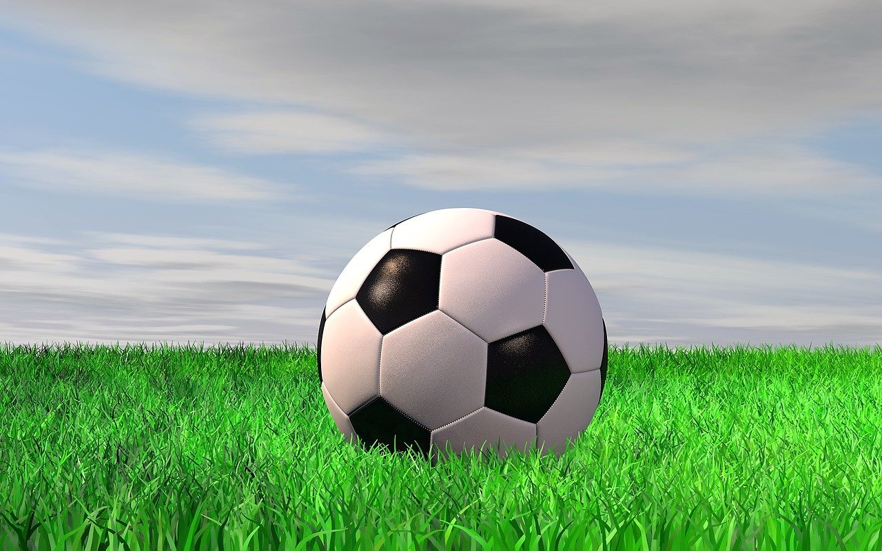 lawn, football, clouds, football pitch, ball, sports, leather, world championship, sports ground, game, soccer, meadow