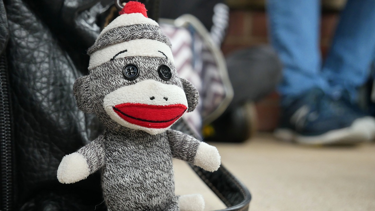 sock monkey, monkey, puppet, toy