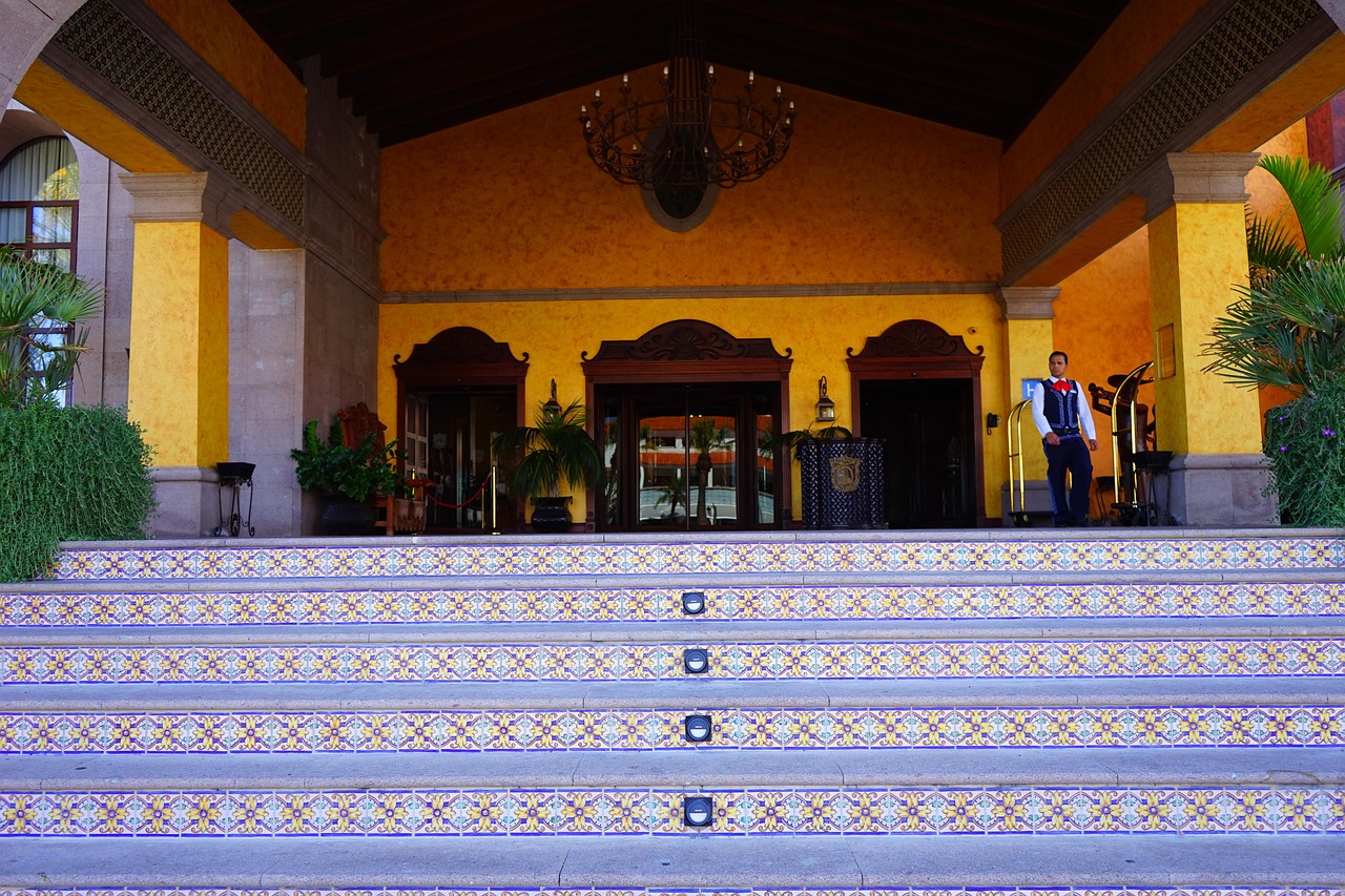 hotel, entrance hall, entree, stairs, nobel, luxury, noble, noble hotel, hotel complex, vacation resort, holiday destination, playa de las americas, holiday apartment complex, coastal location, canary island, tenerife, arona, canary islands, europe villa cortes hotel, europe villa cortes