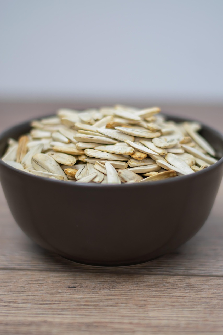 seeds, sunflower seeds, food, snack, roasted sunflower seeds, healthy, organic, bowl
