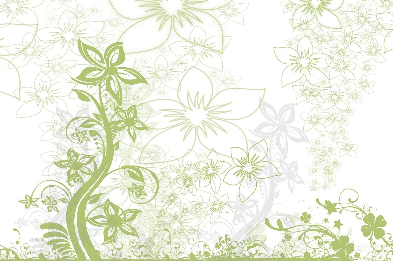 flower, blossoms, curlicue, kringel, background, leaf, leaves, flora, greeting card, template, texture, abstract