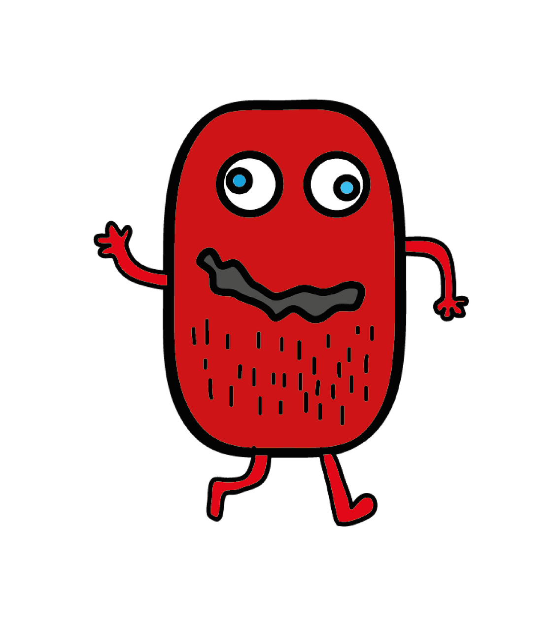cartoon, red, fool, groggy, drunk, the monster, red monster, blue eye, the eye, blue, hairy