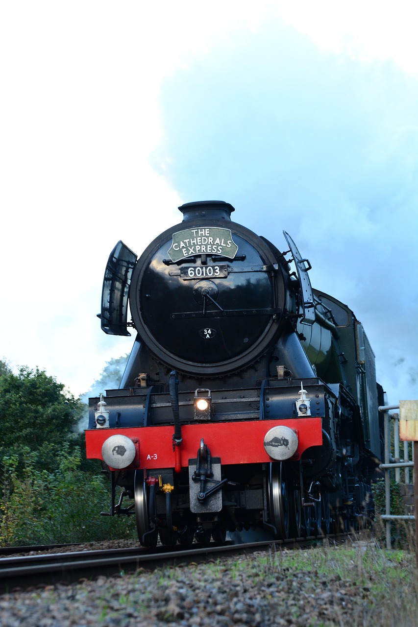 flying, scotsman, train, railway, engine, transportation, track, steam, vintage, nostalgia, retro, smoke, rails, express, locomotive, railroad, historically