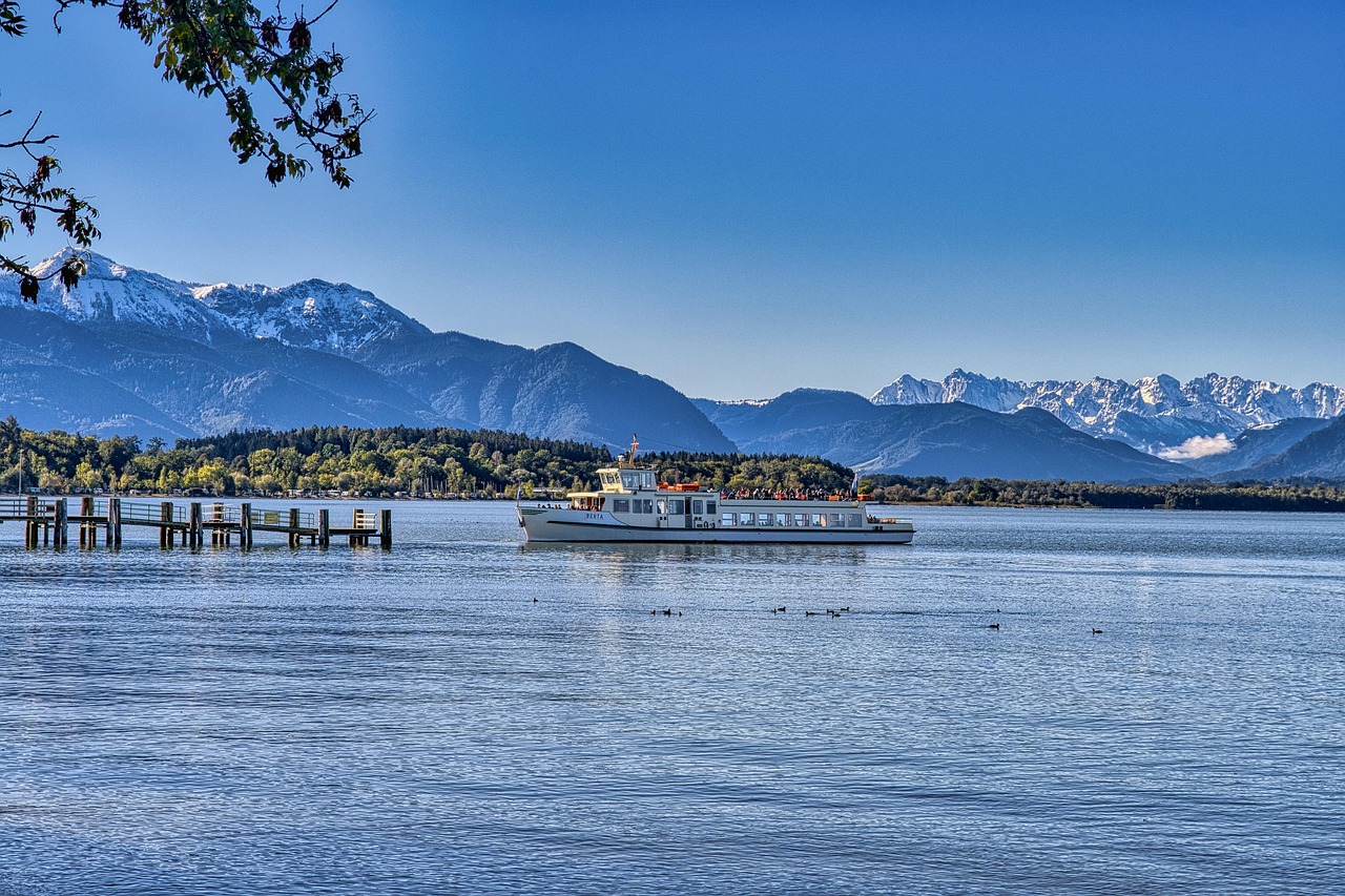 ship, boat, lake, mountains, nature, tourism, leisure, tour, transport, landscape