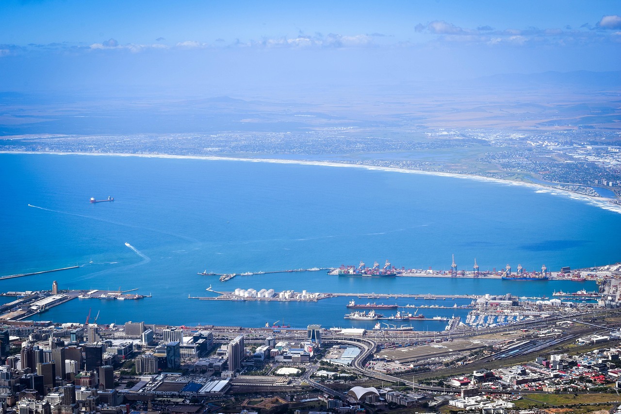 cape town, table mountain, sea, ocean, south africa, coast, harbour, blue table