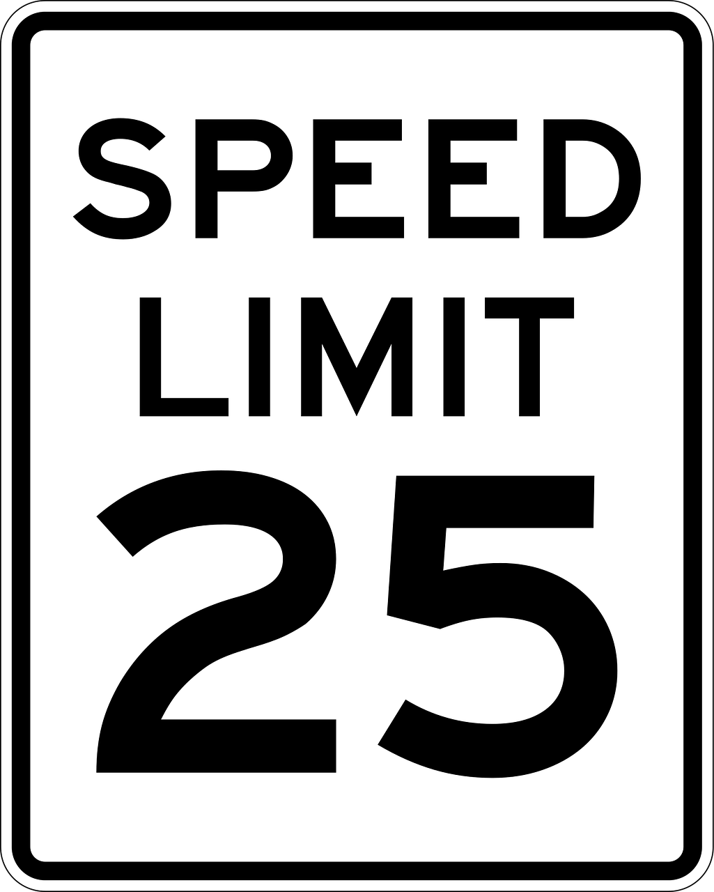 sign, speed limit, 25 miles, road sign, roadsign, street sign, 25, limit, limited