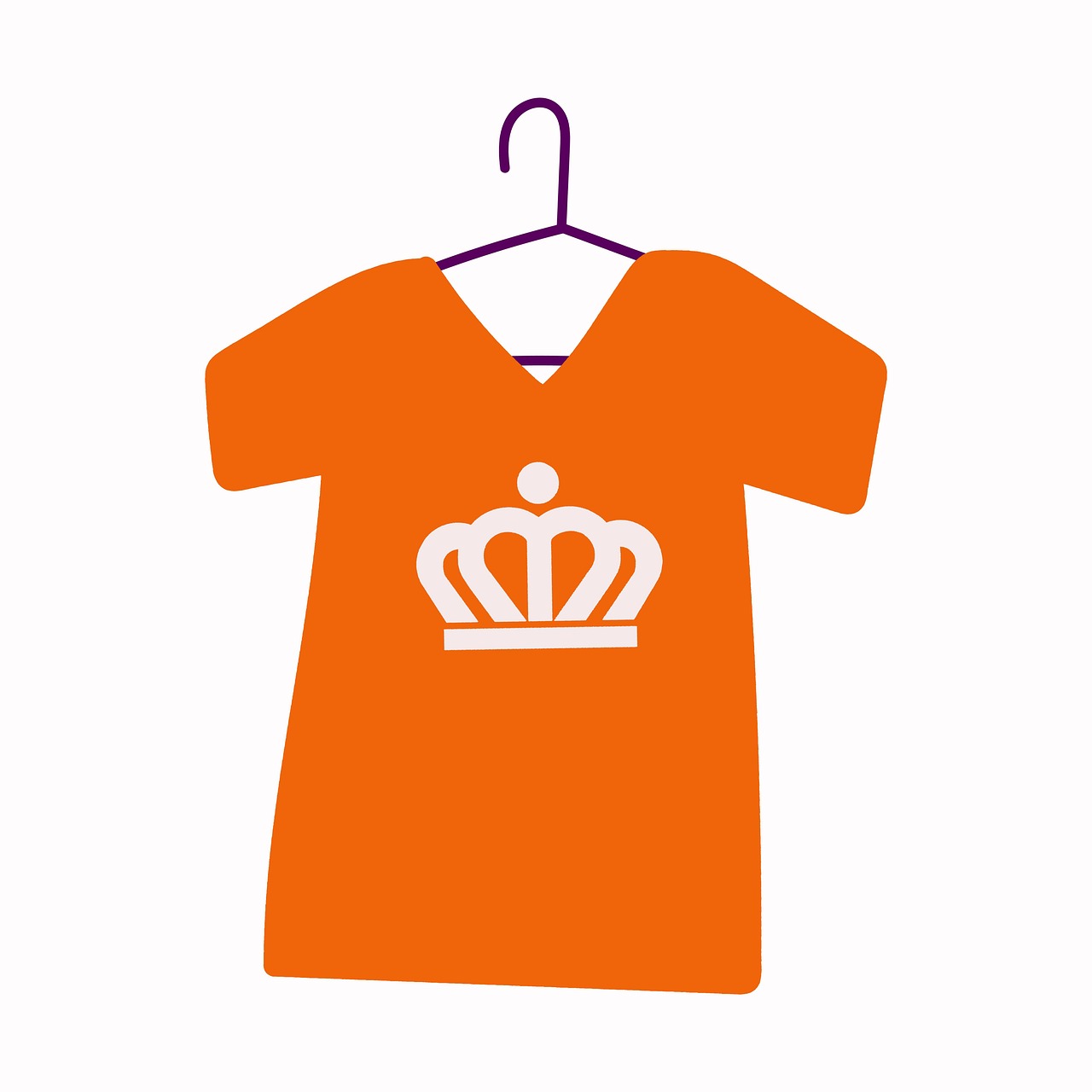 crown shirt, orange shirt, clothing, t-shirt, clip art, isolated