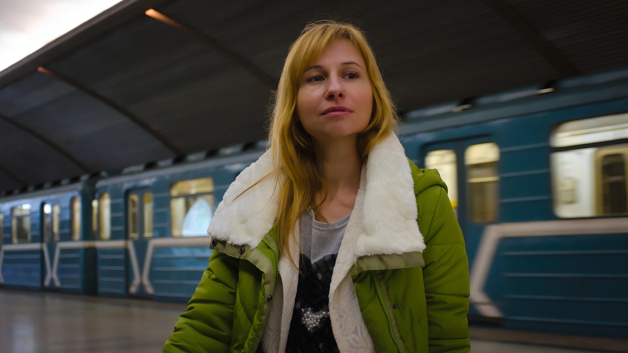 metro, young woman, passenger, expectation, is waiting, subway, moscow metro
