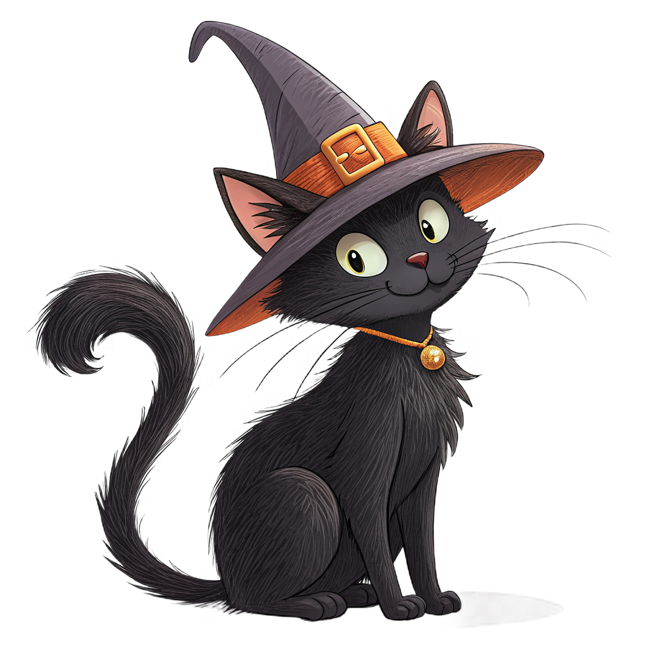 black cat, feline, witch, mustache, halloween, animal, cat, pet, mystic, ai generated