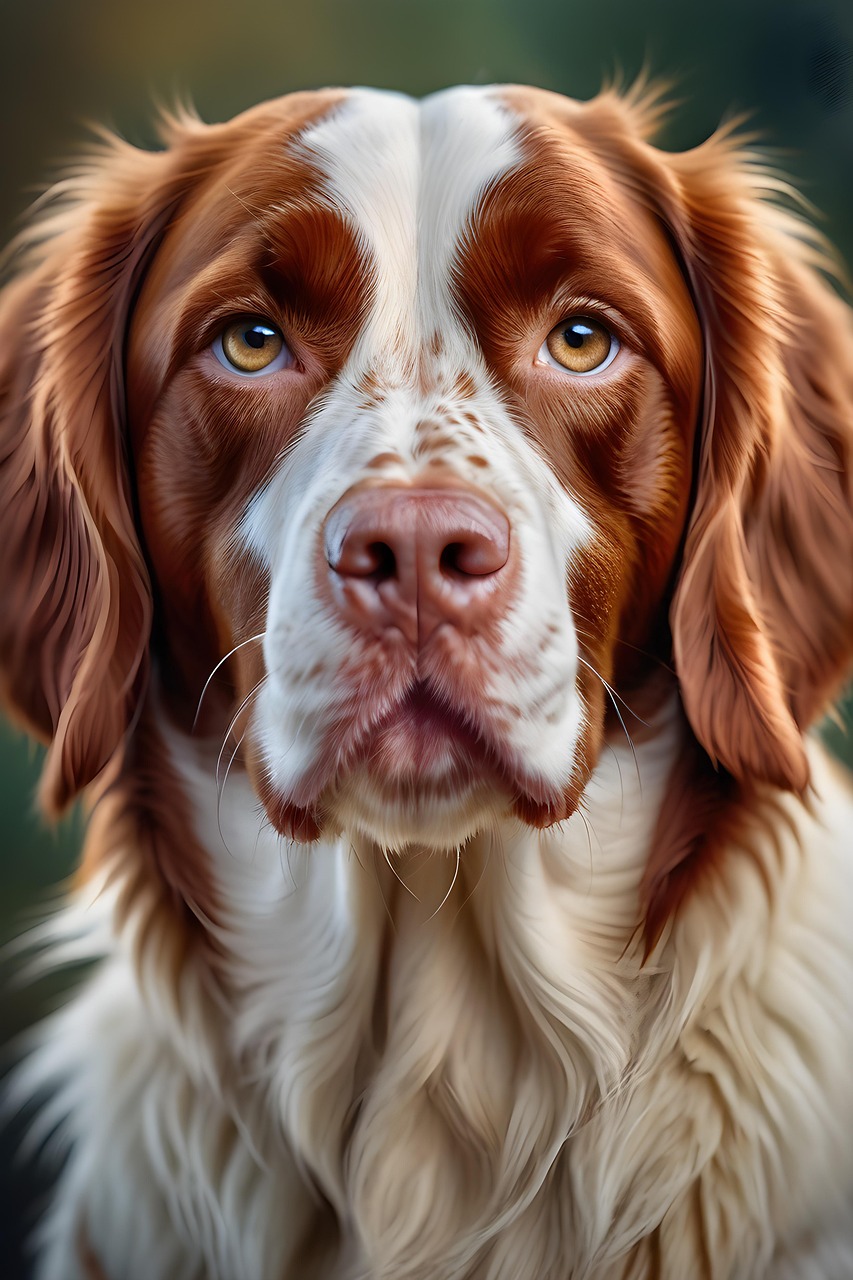 ai generated, brittany spaniel, spaniel, dog, animal, mammal, canine, pet, domestic, nature, portrait, brittany, breed, adorable, cute, pedigree