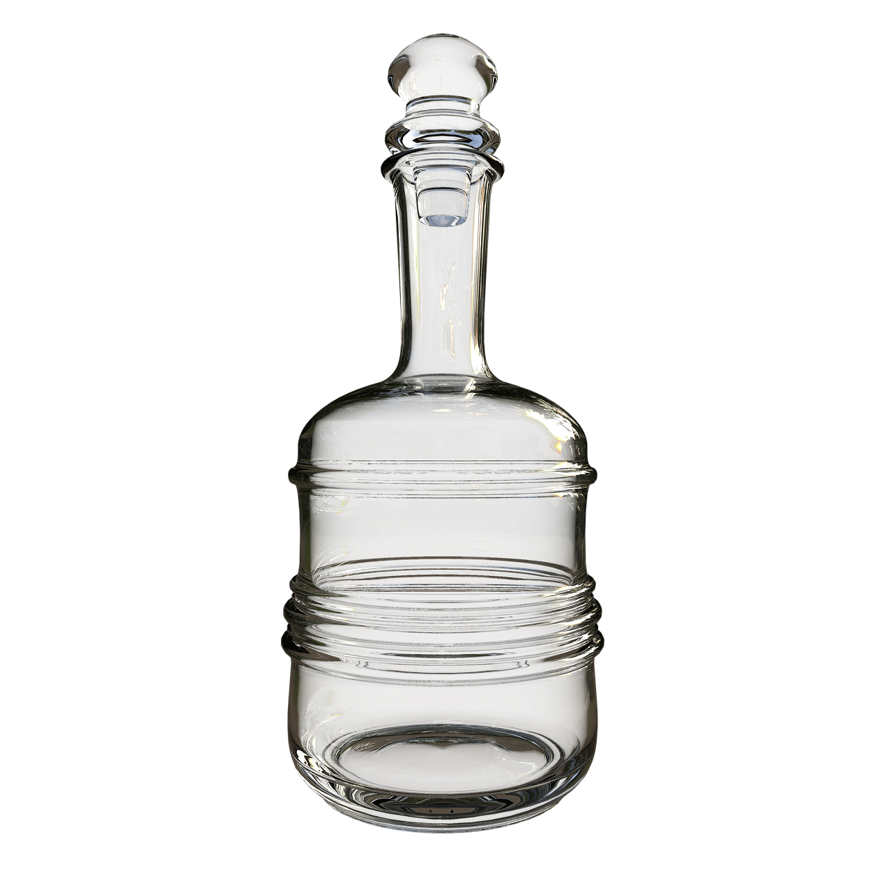 glass carafe for water, bottle, decanter, transparent
