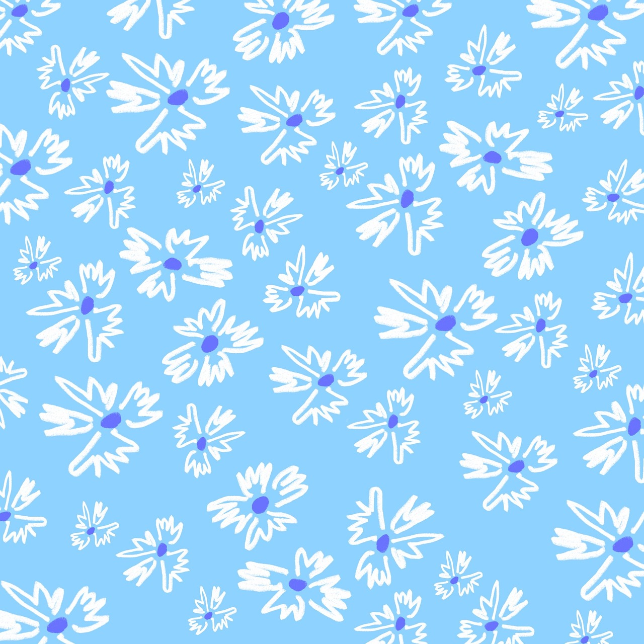 flowers, pattern, print, floral, cute, blue