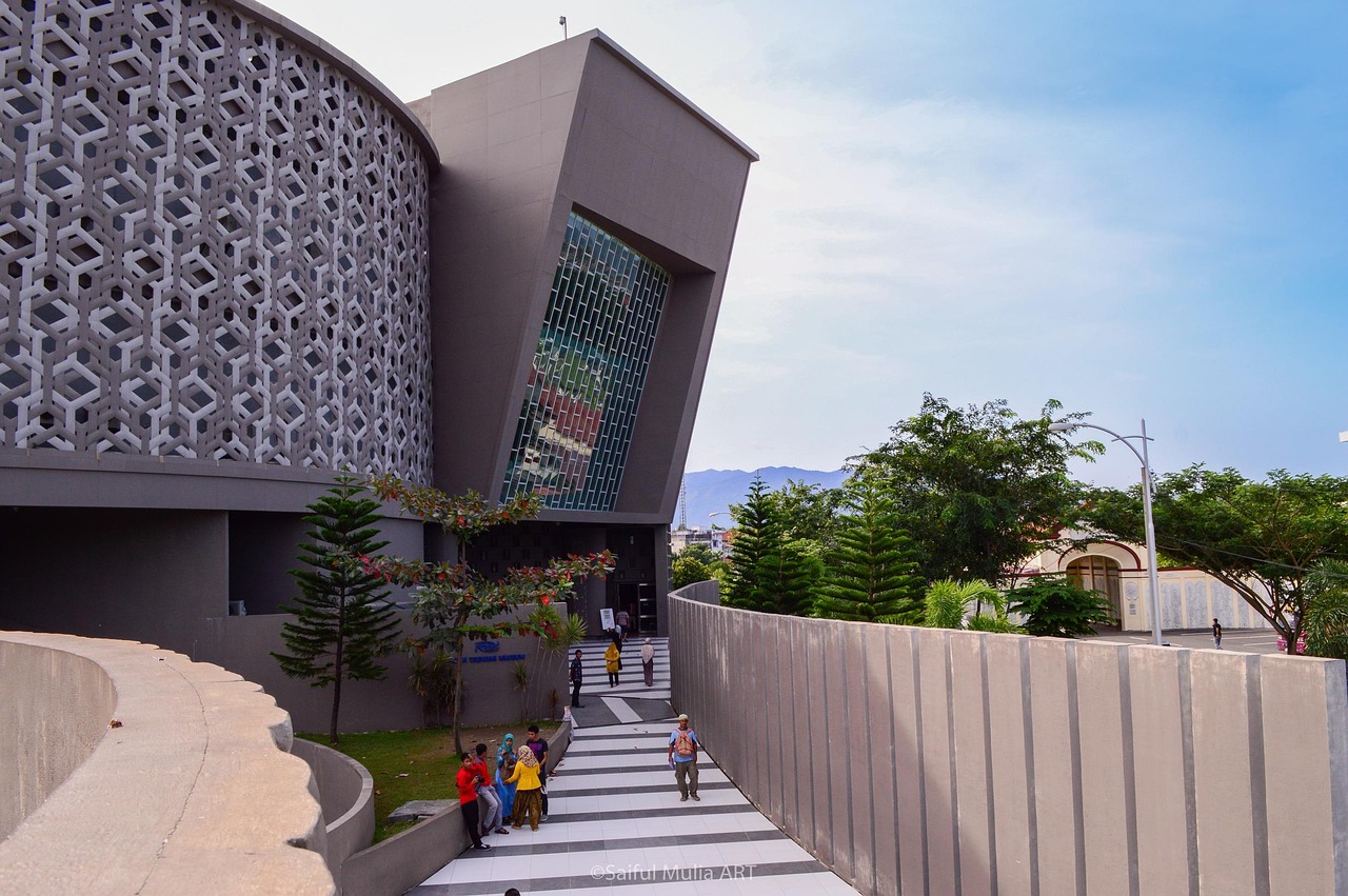 museum, tsunami, banda aceh, architecture, landmark, building, architecture design, structure, design, construction, modern, architectural, exterior, engineering