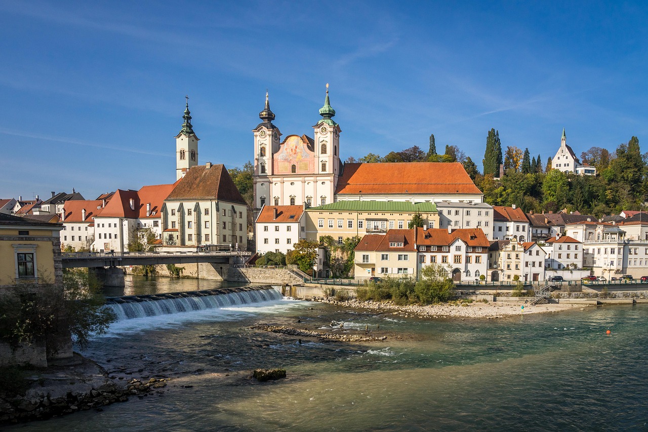 steyr, upper austria, austria, flow, city, steyr river, oö, historic center, to travel, city trip, city center, europe