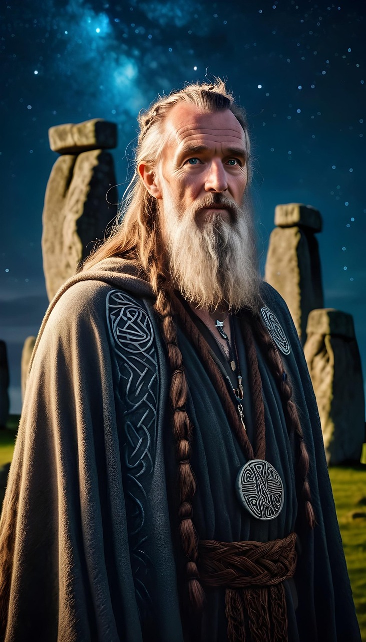 ai generated, druid, stonehenge, mystical, monument, elven, transcendence, spirituality, awareness