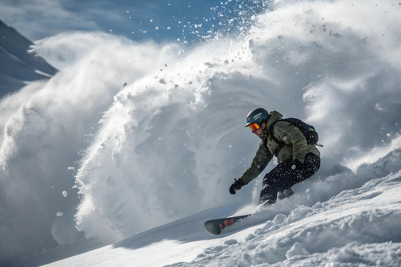 avalanche, nature, snow, winter, mountains, element, snowboard, sports, extreme, adrenalin, ai generated