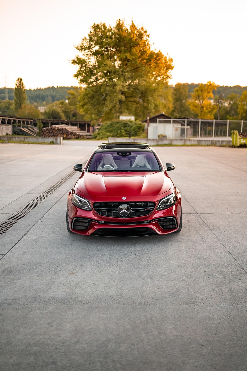 mercedes-benz, car, sports car, mercedes-amg e63, mercedes, auto, automobile, vehicle, luxury car, outdoors, sunset