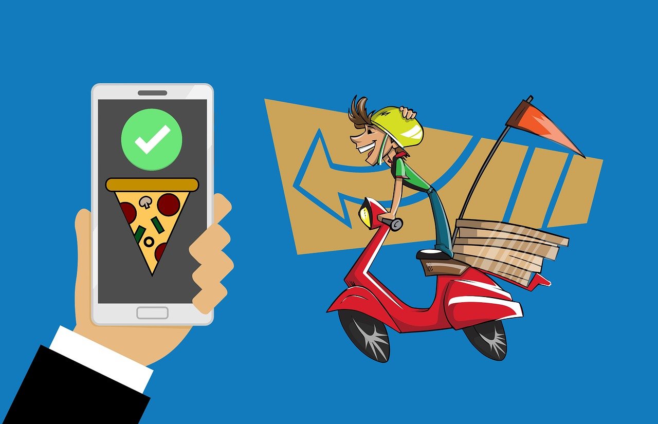 pizza, delivery, bike, order, online, screen, service, smart, scooter, application, smartphone, app, business, tracking, fast, hand, food, cartoon, driver, speed, character, package, internet, drive, shopping, blue food, blue phone, blue shopping, blue cartoon, blue mobile, blue online, blue pizza, blue internet, blue shop, blue smartphone, blue bike, blue telephone, blue service