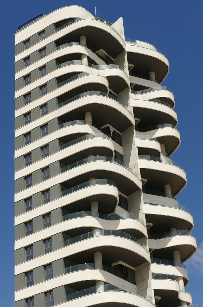 building, apartment building, apartment, apartment complex, architecture, balcony, high, tower, capricious, calpe, costa blanca, spain
